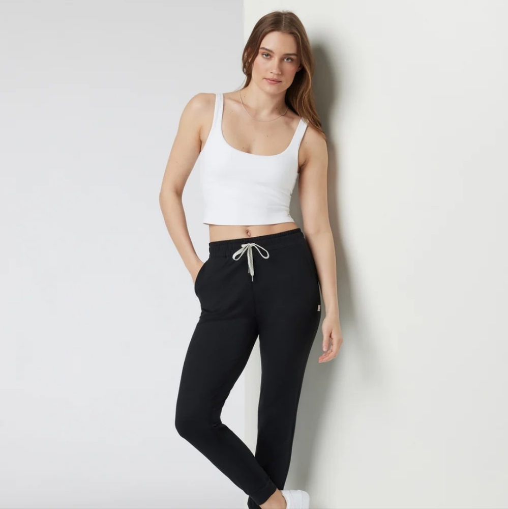 Vuori performance joggers women large black heather